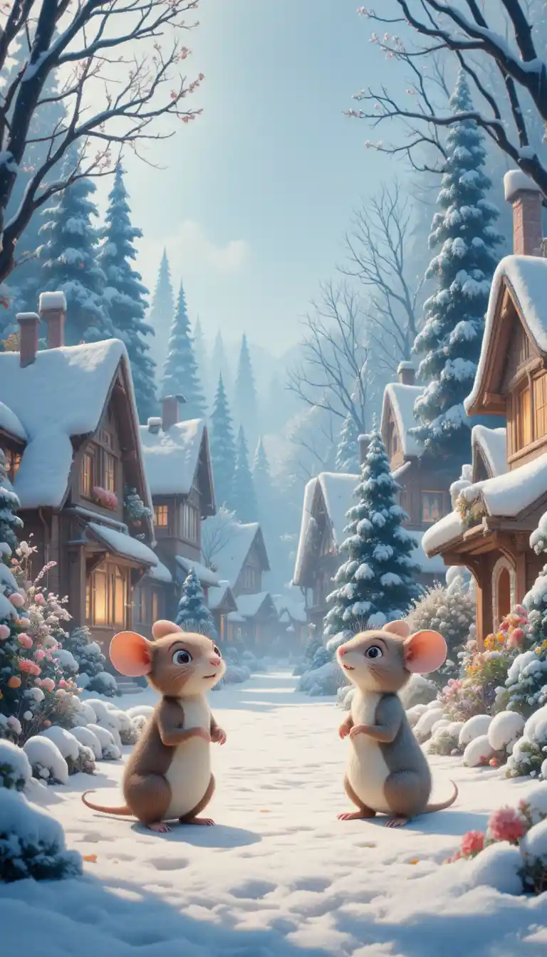 Animali cartoon pastello in una foresta da sogno