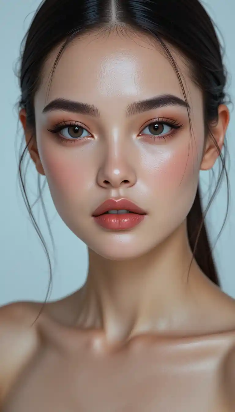 Sophisticated fashion model portrait with minimalist cinematic style