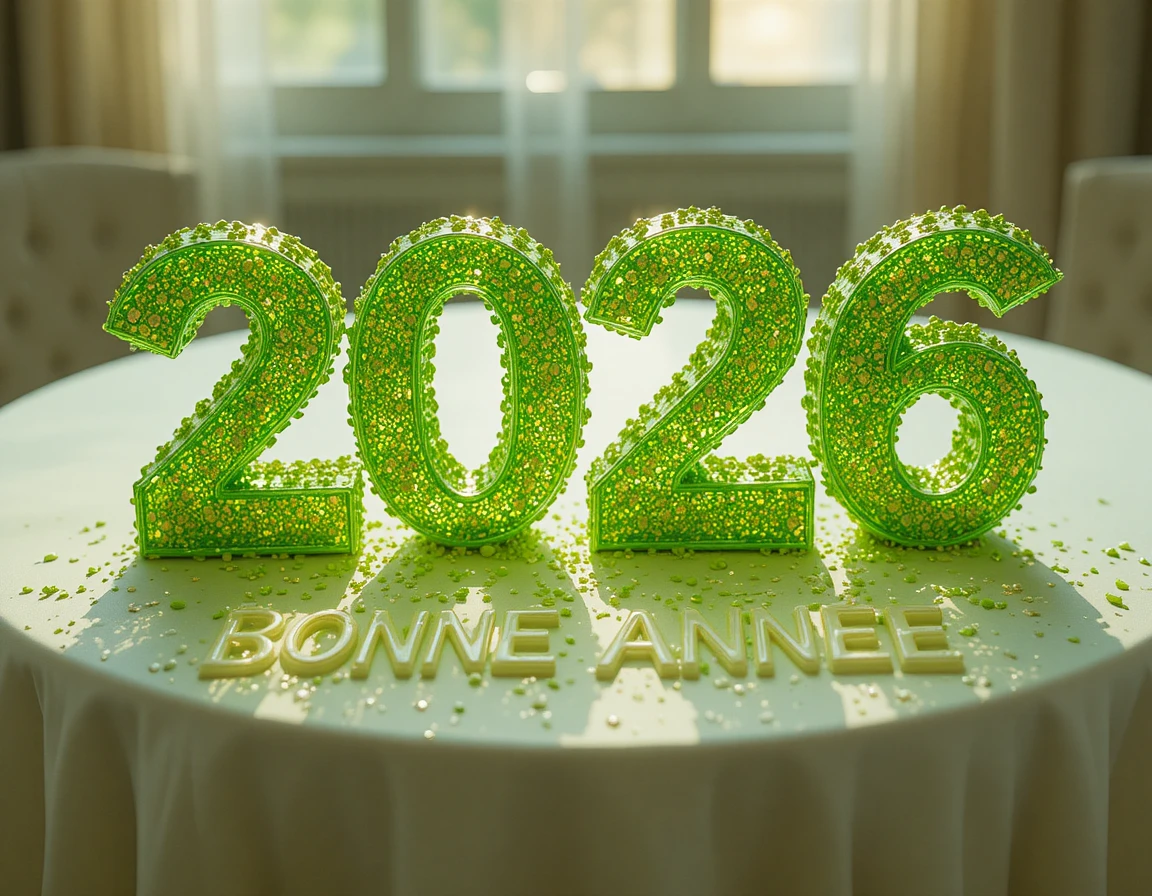 Sobremesa de açúcar translúcido 2026 sobre base de amêndoa verde pistache