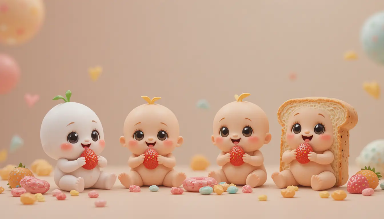 CuteNibble banner with kawaii food babies and pastel colors