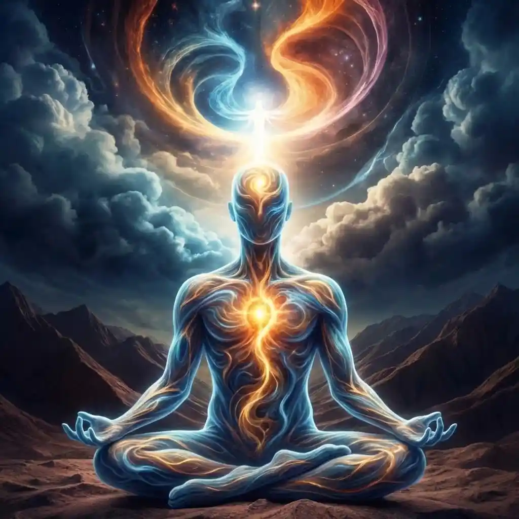 Abstract spirit figure without a detailed human body