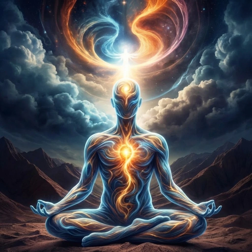 Abstract spirit figure without a detailed human body