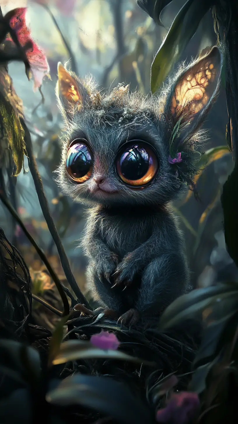 Traumhaftes Baby-Tier mit schimmernden Farbverlauf-Augen