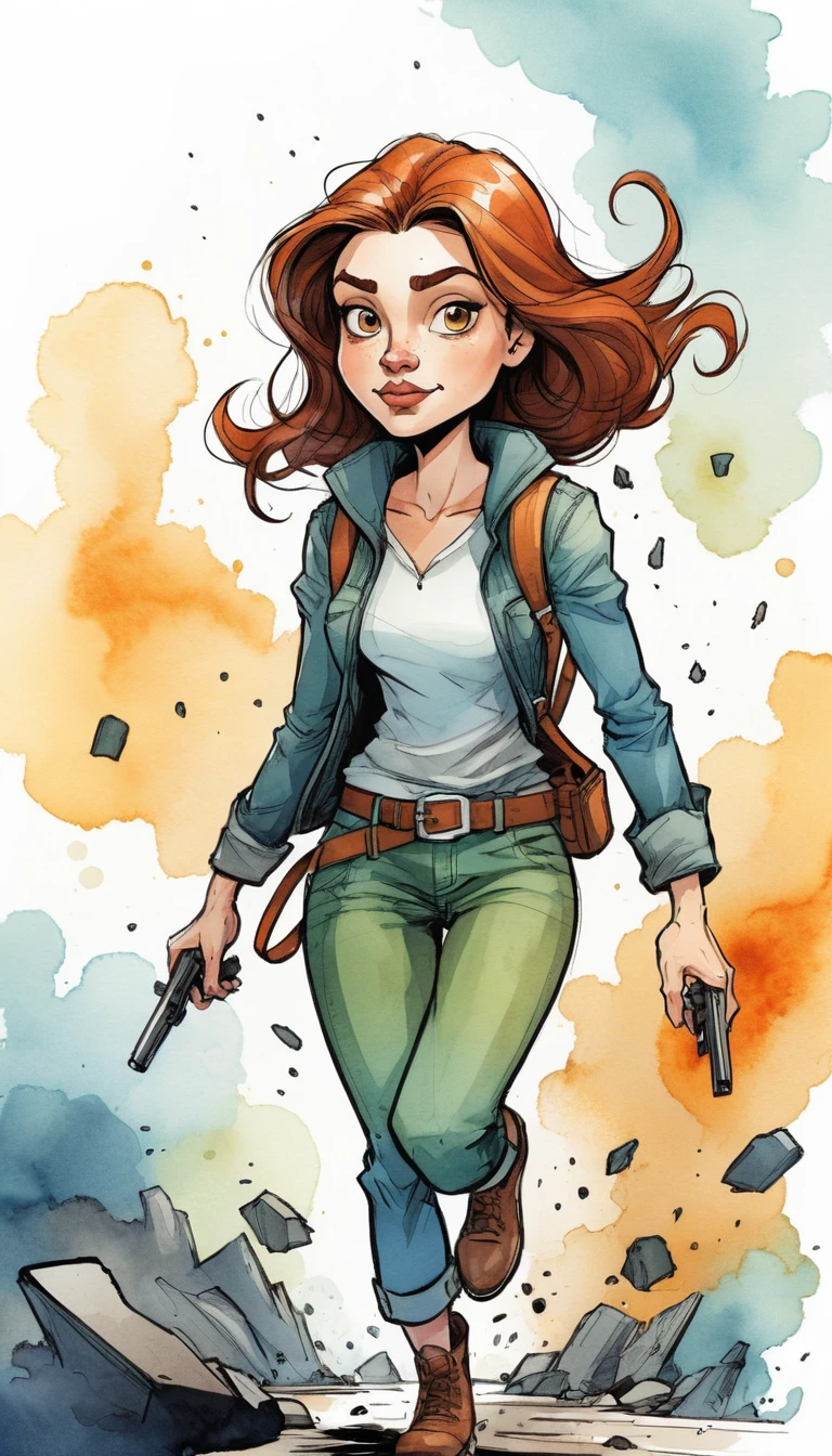 Mulher em desenho animado em ilustração de quadrinhos indie dinâmica