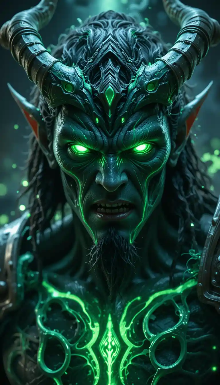Elemental warrior portrait with dramatic cinematic lighting