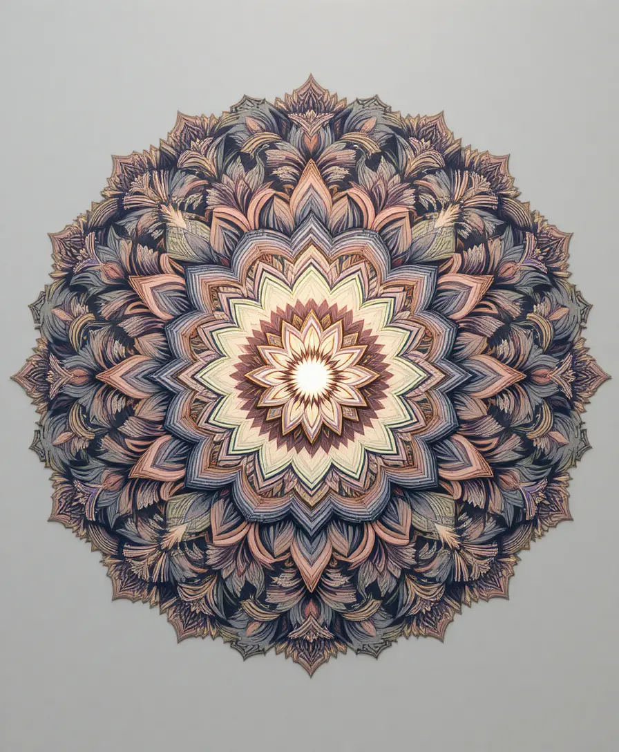 Mandala floral élégant aux doux motifs circulaires inspirés de la nature