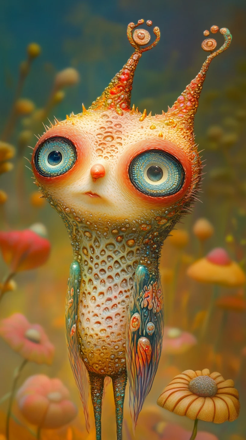 Whimsical Wizard Creature In Vibrant Halloween Fantasy