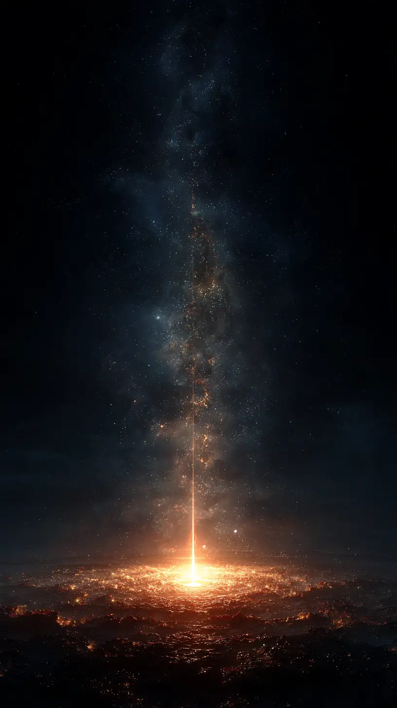 Newborn star igniting in deep cosmic space