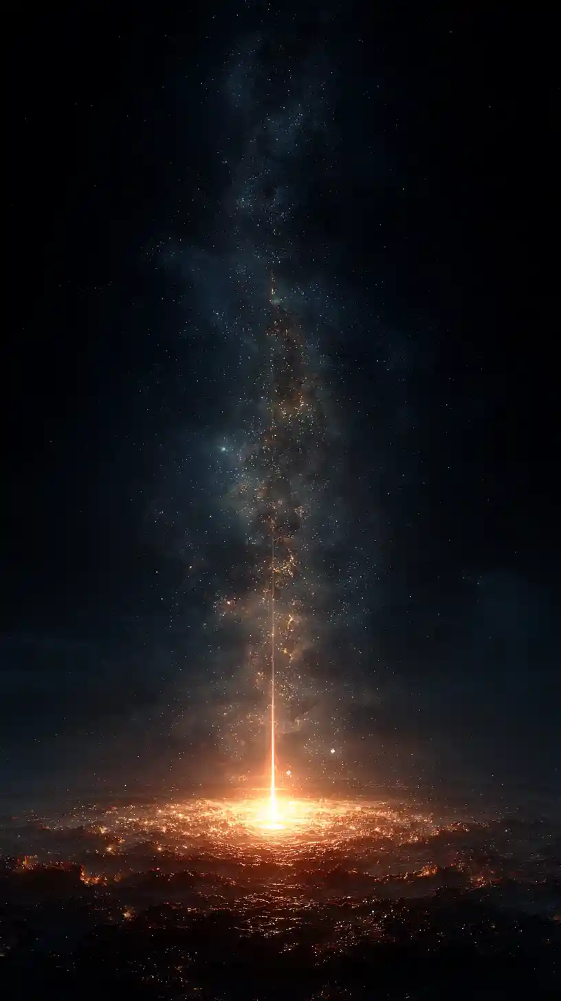 Newborn star igniting in deep cosmic space