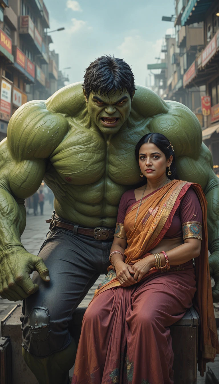 Superhero Hulk Resting Comfortably Inside His Home