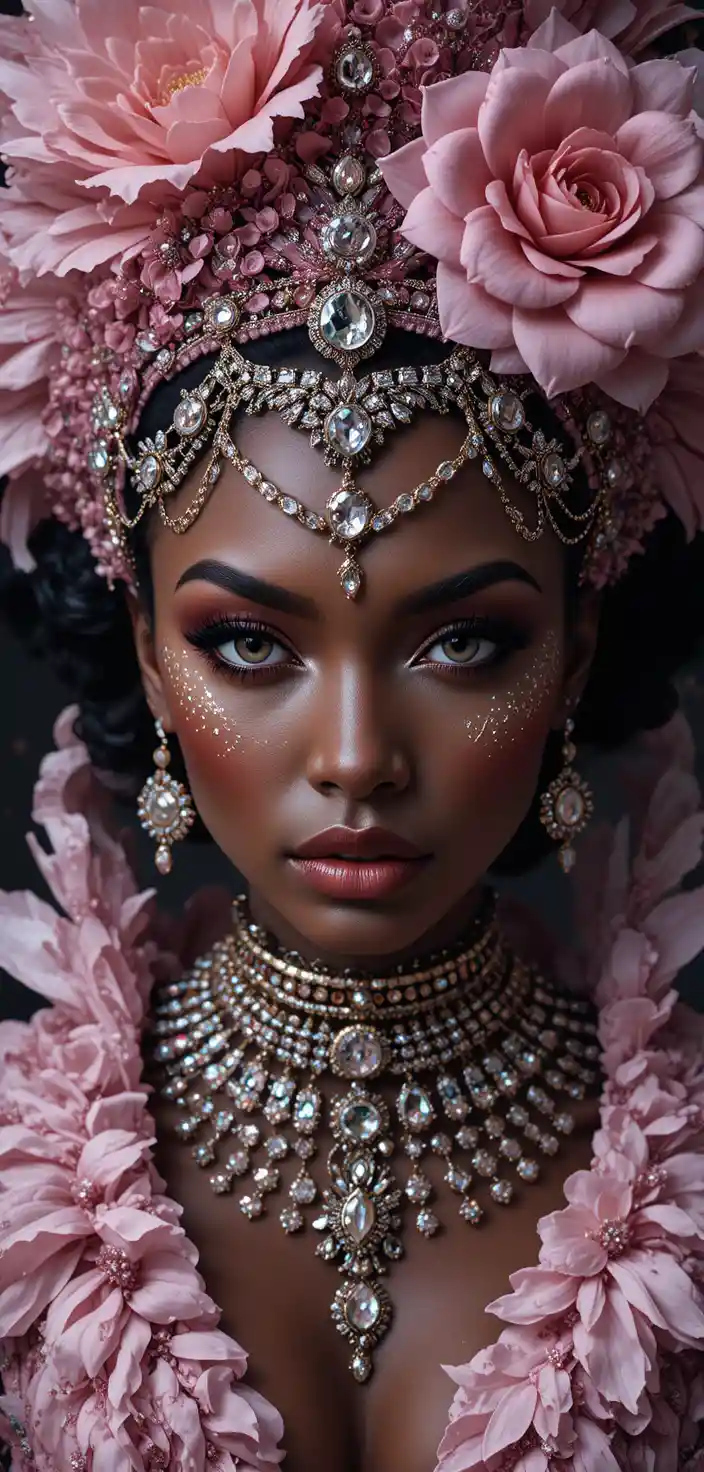 Retrato tipográfico audaz de una mujer guerrera africana