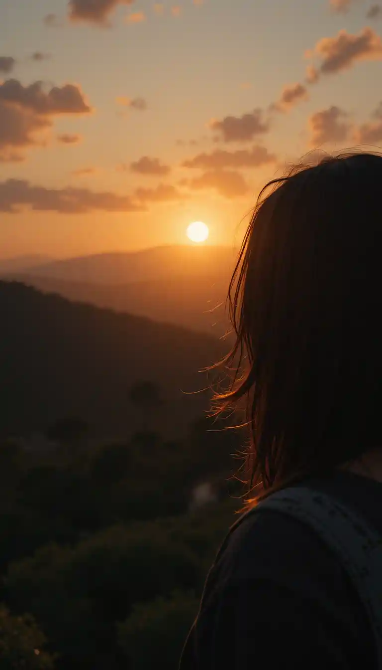 Homme regardant l’horizon du lever de soleil avec espoir et détermination