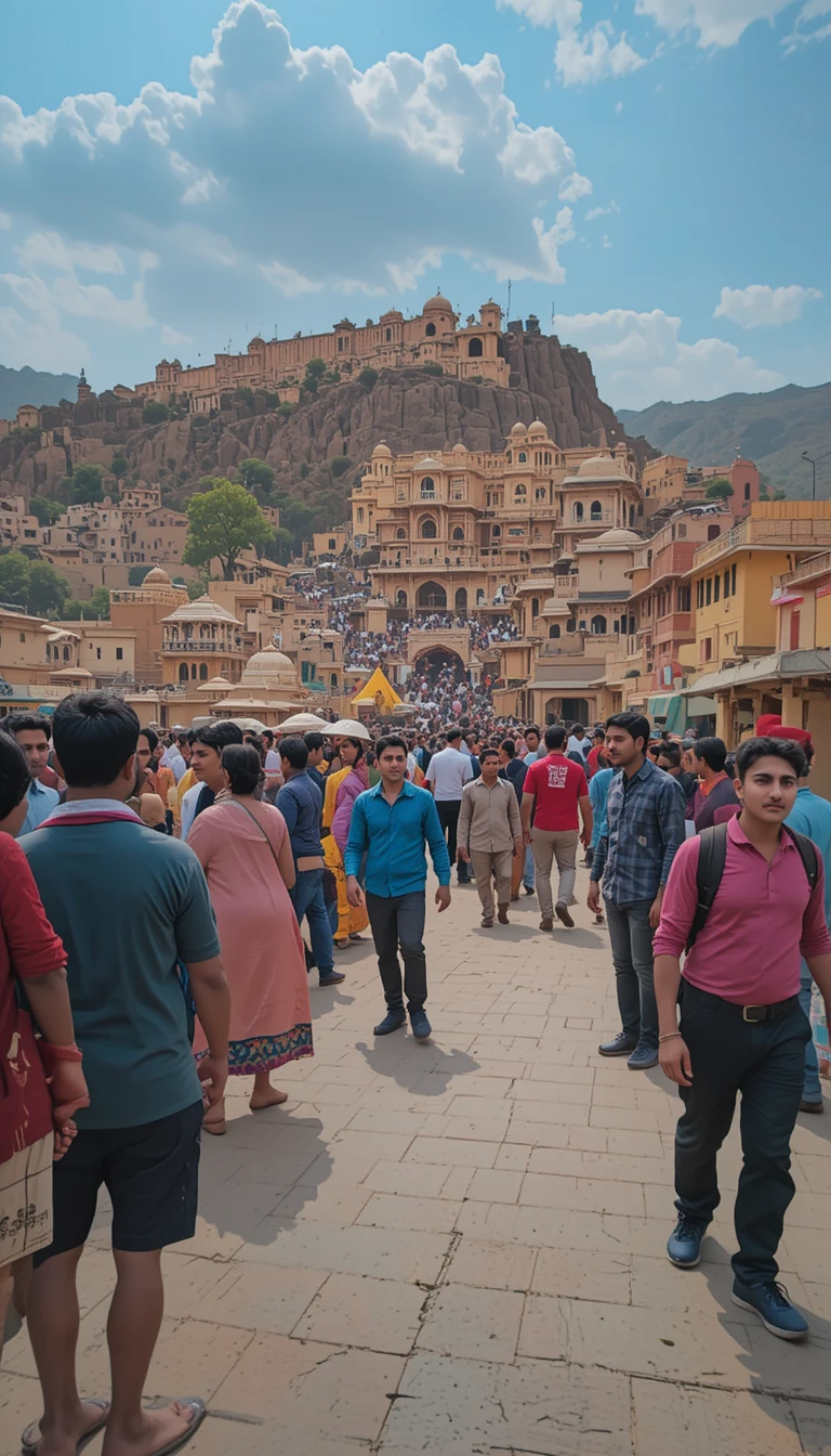 Mucca devozionale nelle tradizionali strade blu di Jodhpur