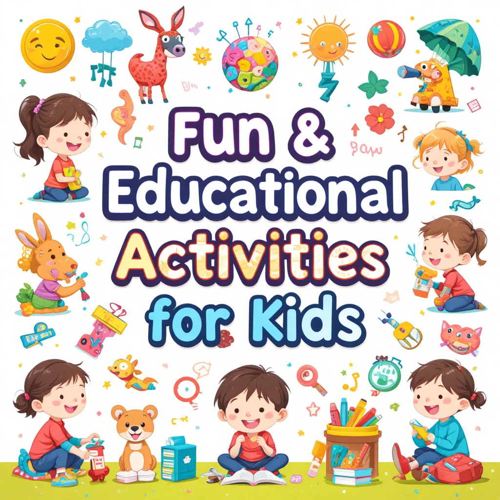 Épingle colorée d’activités pour enfants avec éléments d’apprentissage ludiques