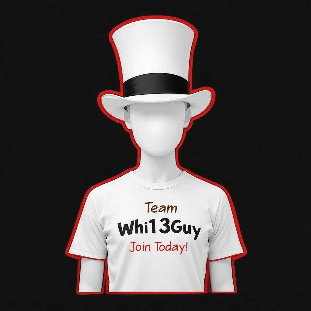 White top hat character with slogan t shirt design