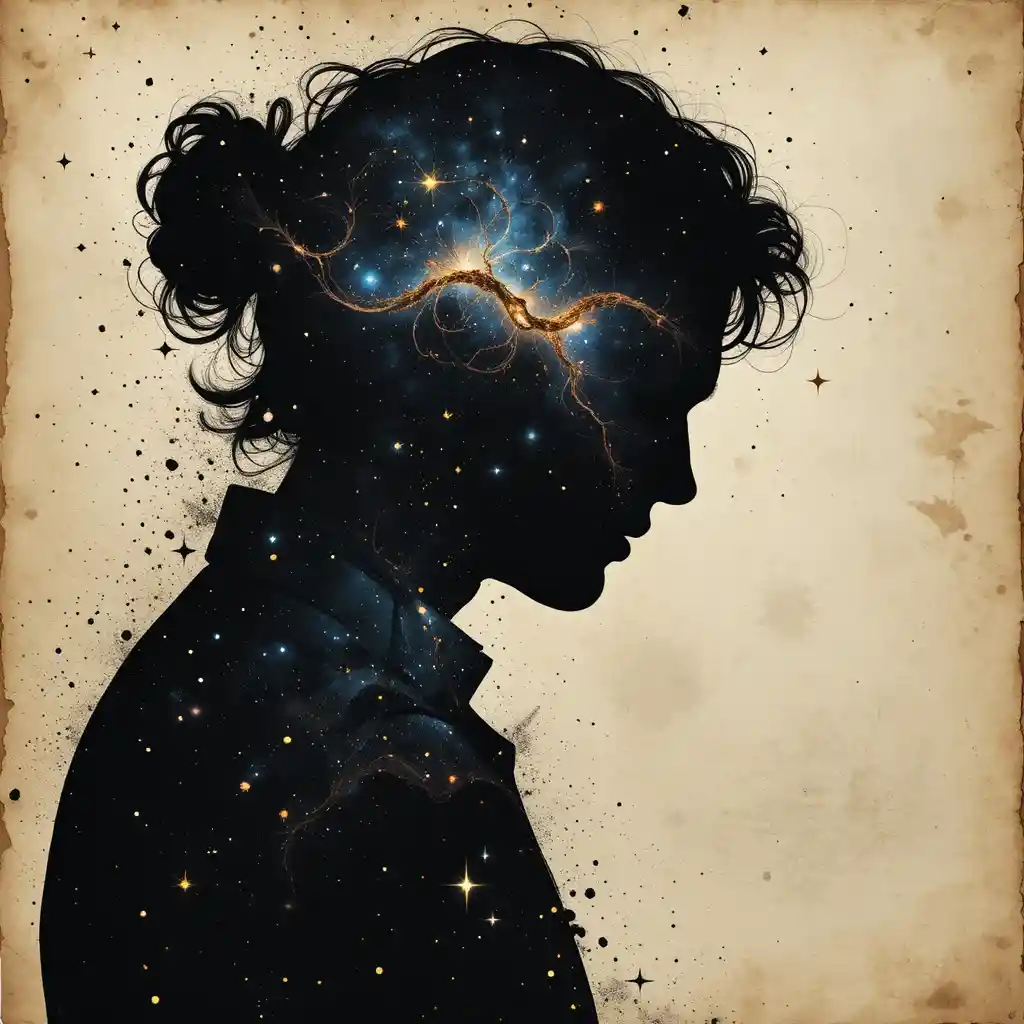 Cosmos Noir Velouté avec Fractales et Étoiles Lointaines