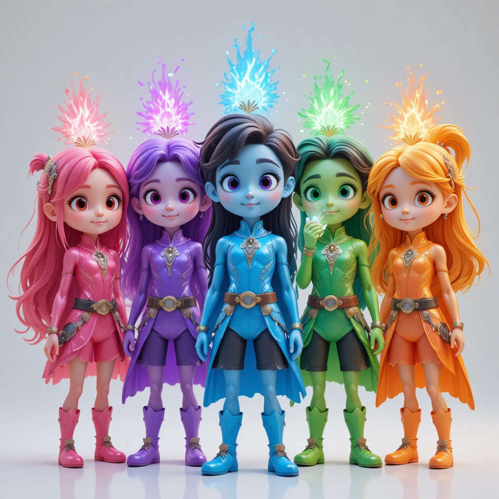 Bunte 3D-Animationsfiguren mit einzigartiger magischer Energie