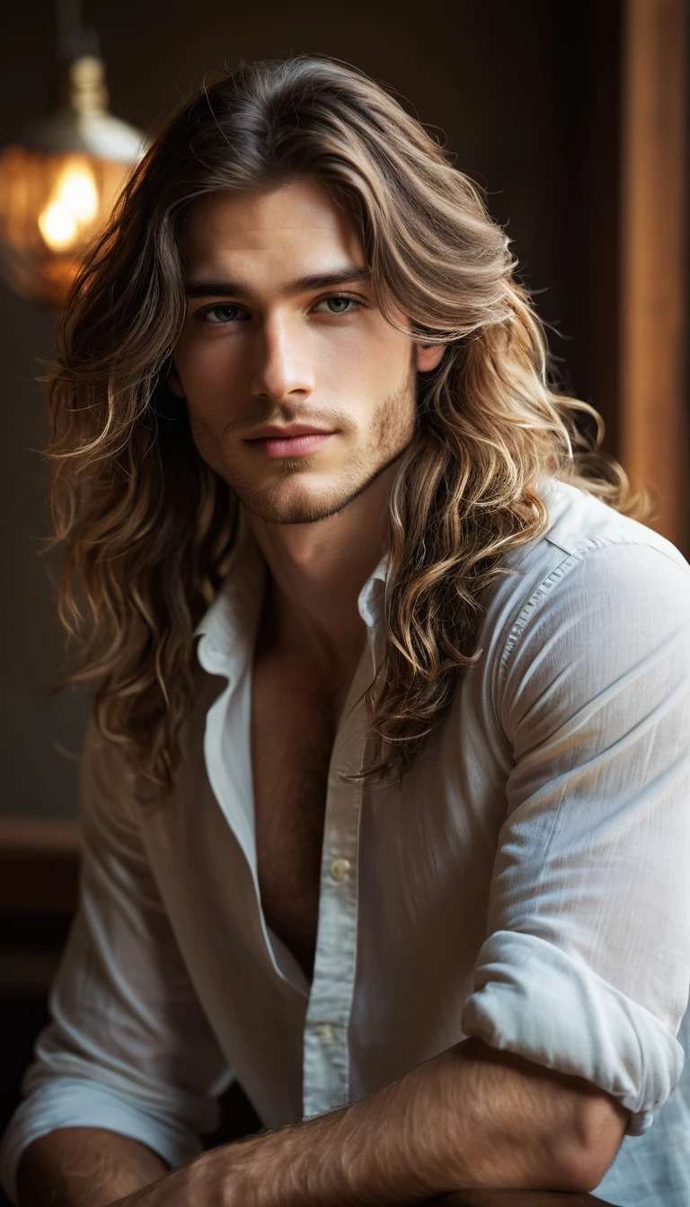 Young male model posing in an Oxford art classroom