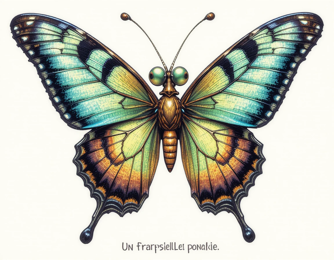 Vector chrysalis transforming into a rare beautiful butterfly
