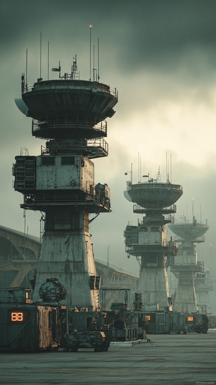 German air defense system guarding a fortified military base