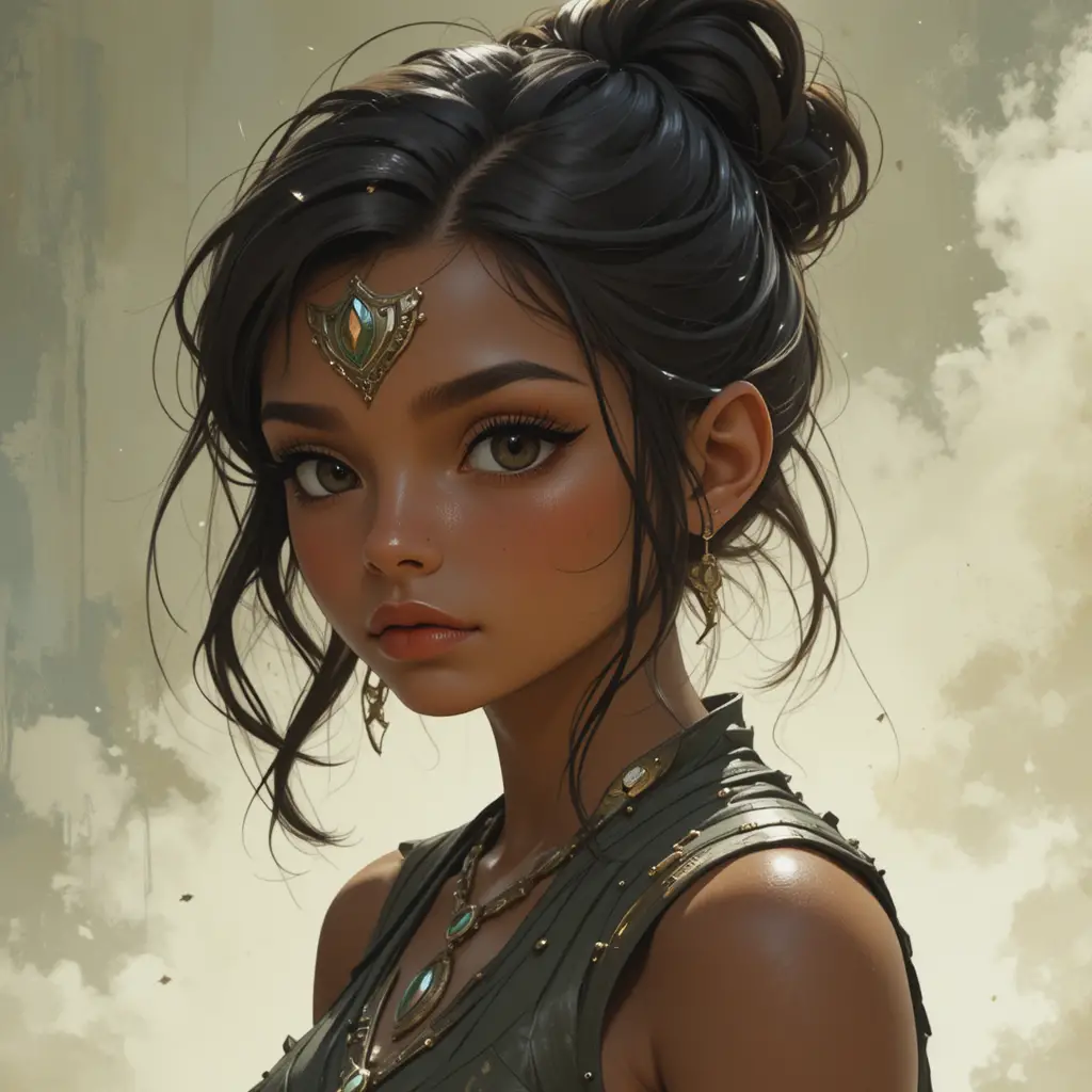 Teenager-Hexenmädchen in einer magischen, von Wakfu inspirierten Welt