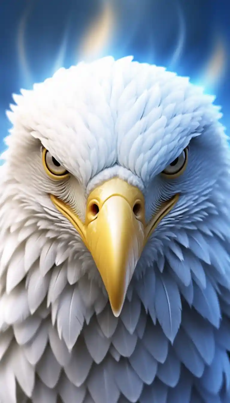 Majestätischer blauer Energieadler mit weit ausgebreiteten leuchtenden Flügeln