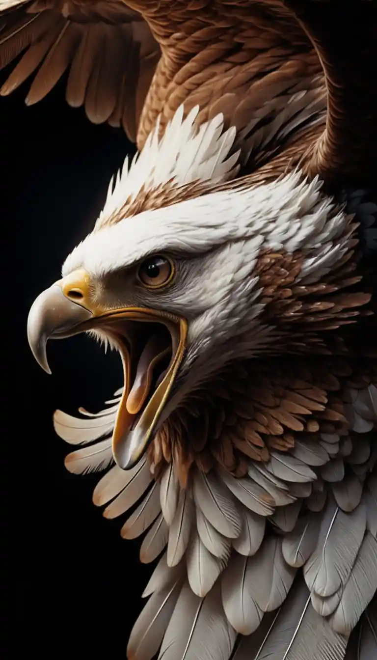 Bald eagle attack in dramatic 3D digital illustration