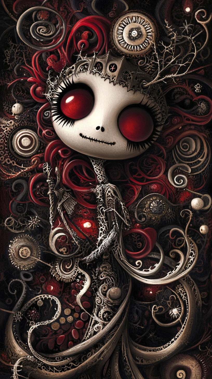 Surreal dream creature in a dark mystical world