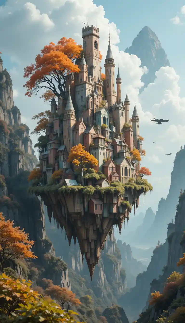 Surreal city of everyday objects in a warped landscape