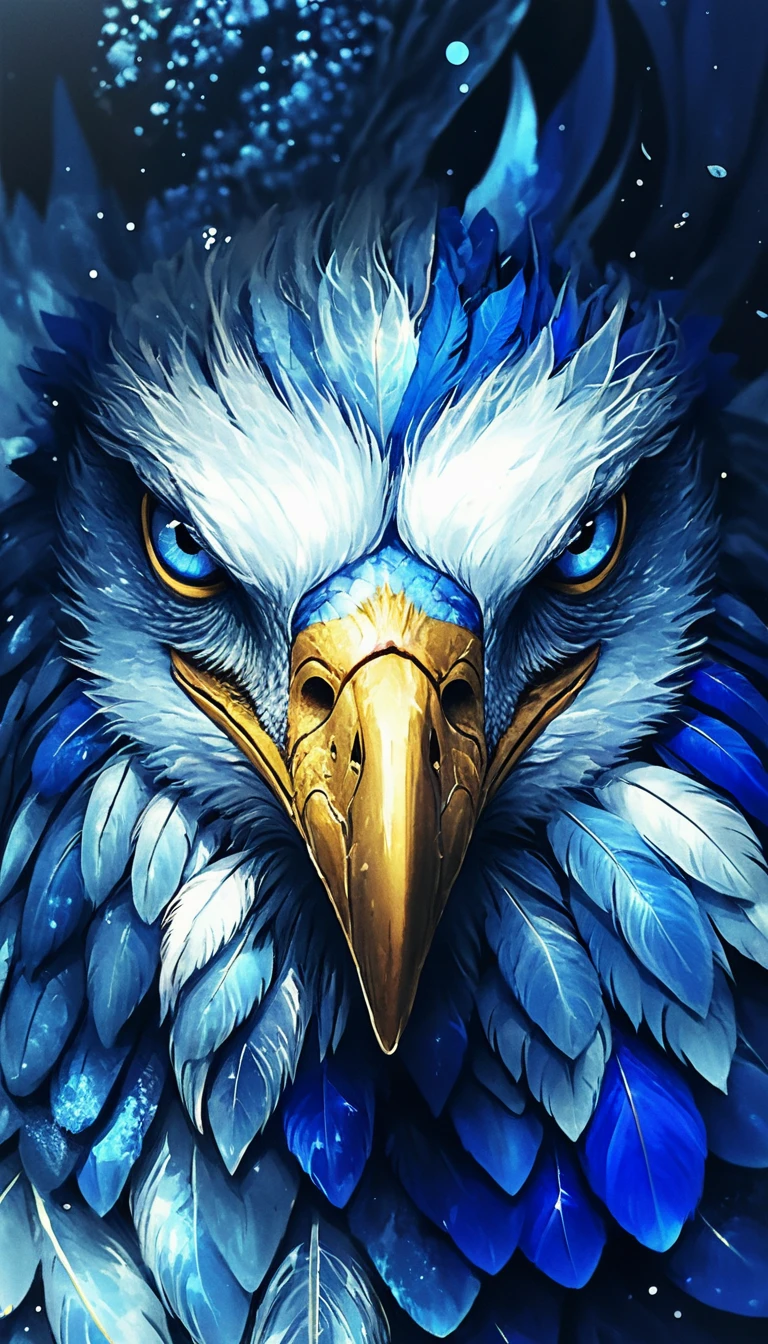 Águila majestuosa de energía azul con cabeza blanca brillante