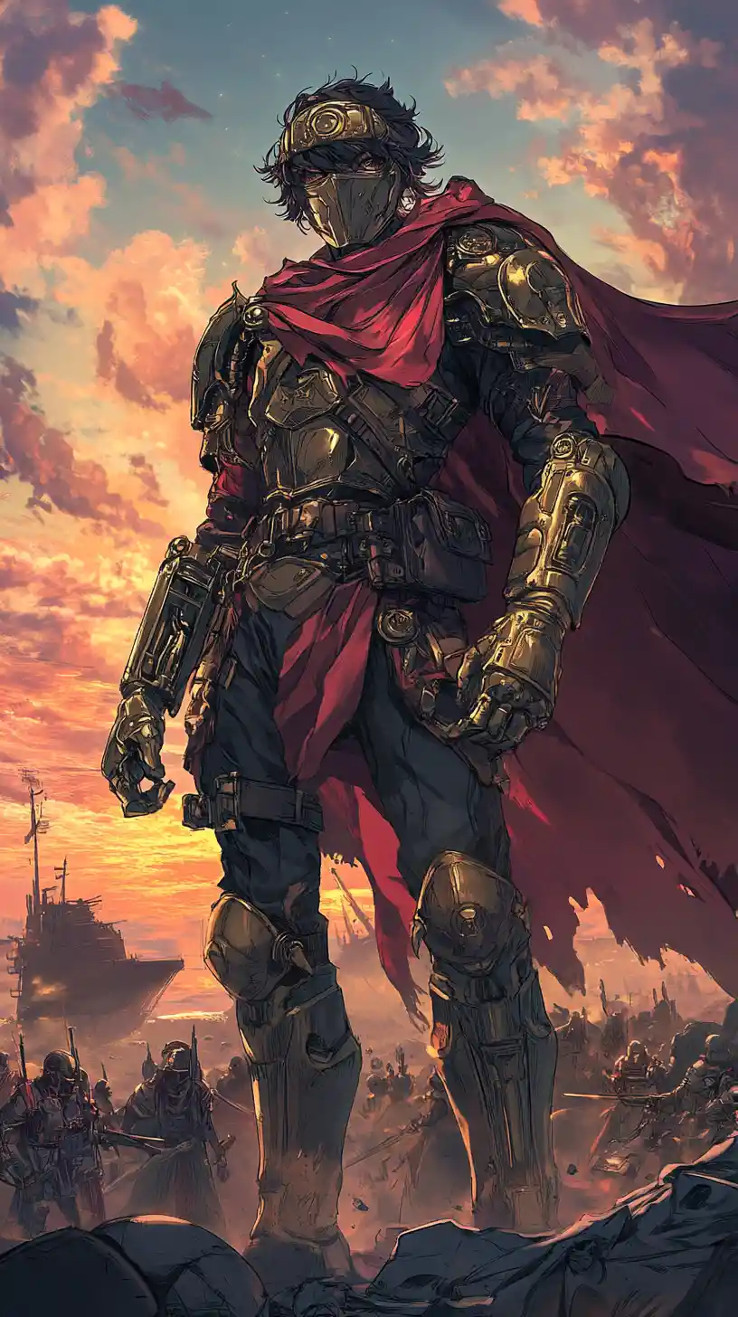 Guerreiros de fantasia steampunk em armaduras mecânicas intrincadas