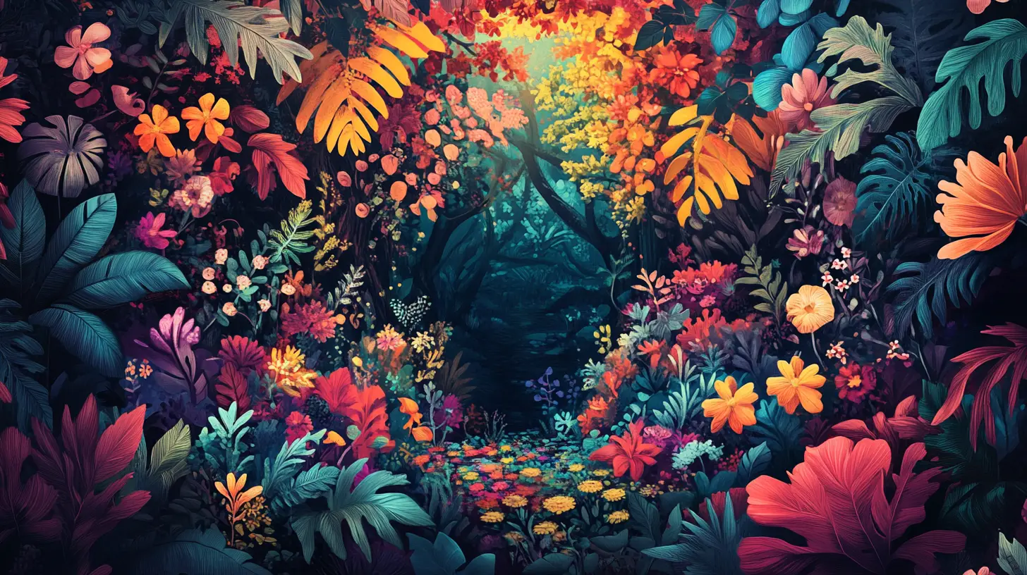 充滿奇幻色彩的迷你森林世界與嬉戲的精靈孩童