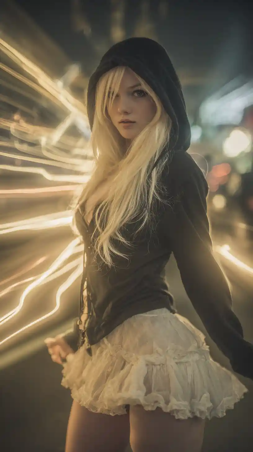 Anime girl with yo yo in a steampunk city