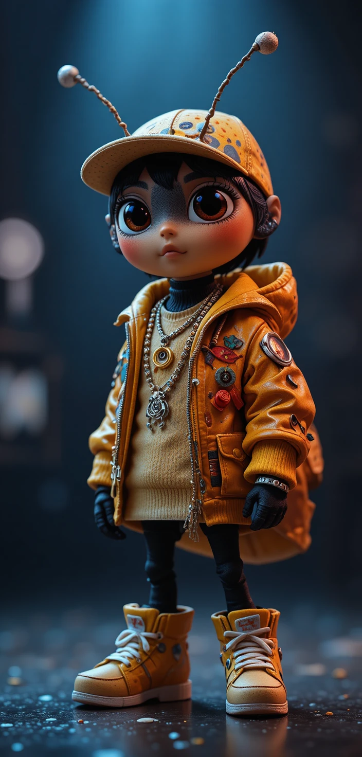 Ritratto 3D Colorato di Coccinella Rapper in Stile Pixar