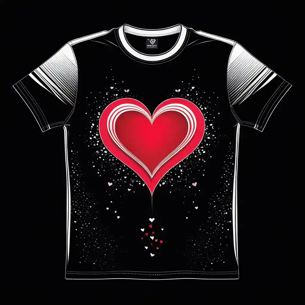 Valentines Day vector design on black t shirt background