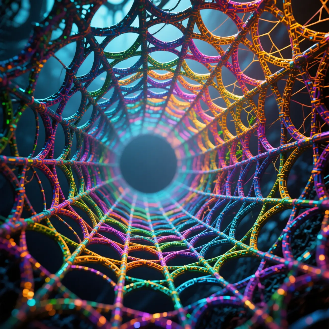 Structure de treillis en spirale complexe dans un espace de fantasy éthéré