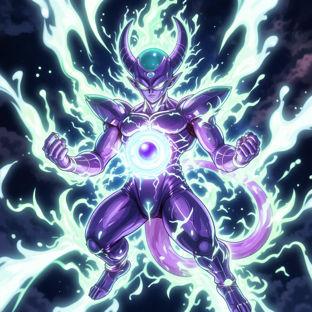 Guerreiro demônio de anime ameaçador com olhos vazios em pleno voo