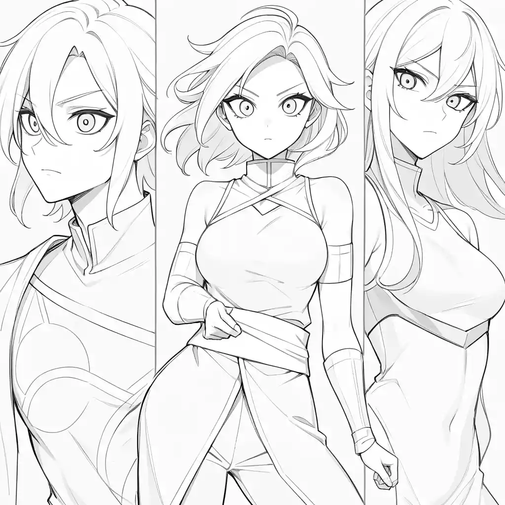Pink haired ninja woman in dynamic manhwa battle pose