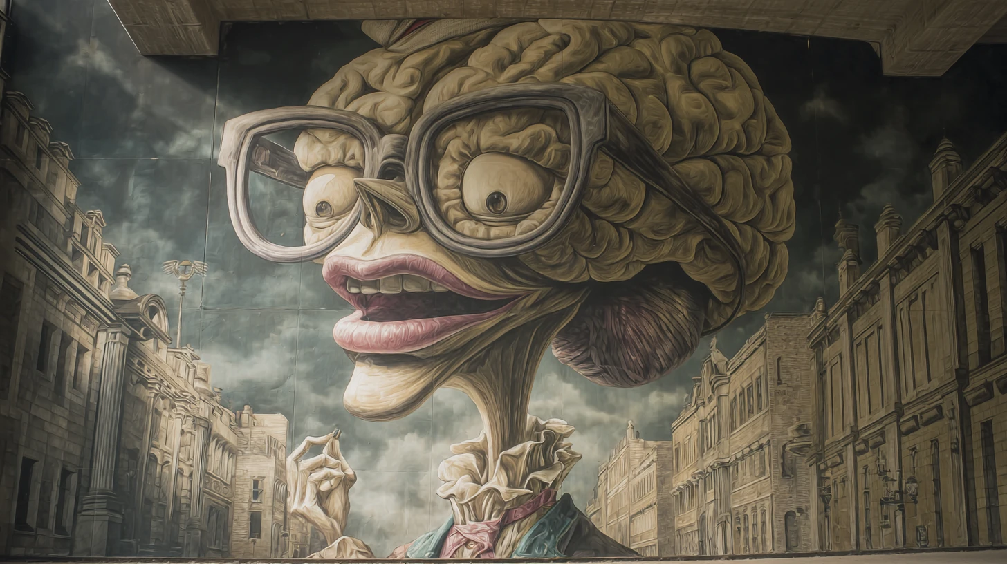 Dapper Brain Gentleman Walking In Old London Alley