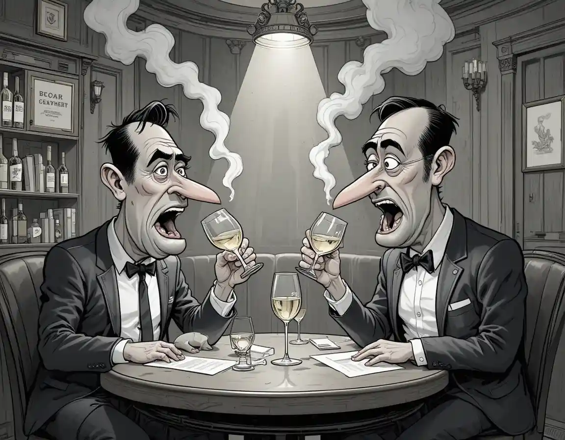 Peasants Drinking White Wine In A Smoky Tobacco Bar