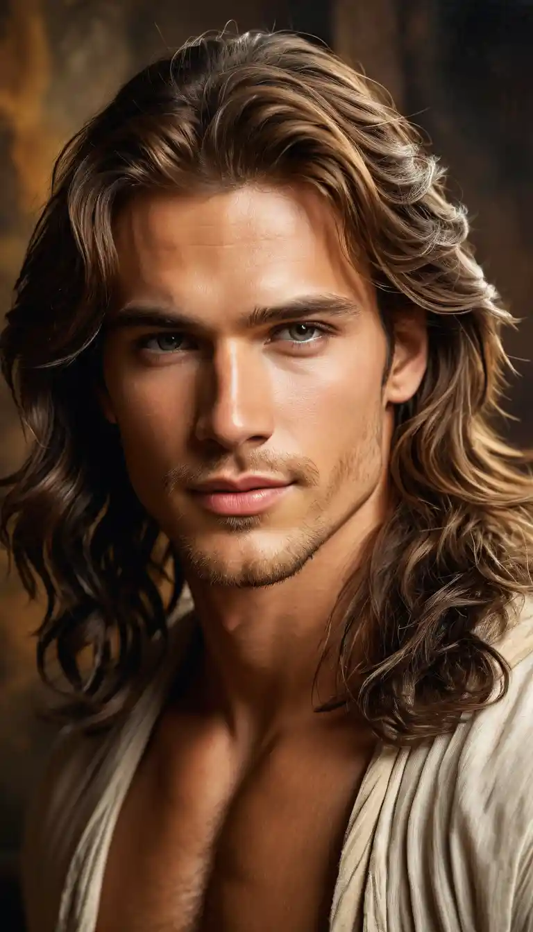 Young european warrior posing with seductive confident gaze
