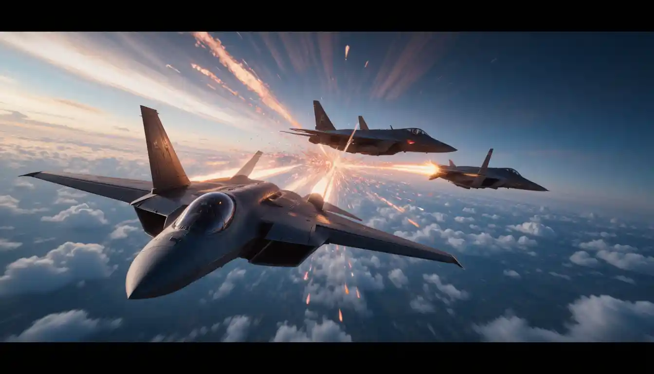 現代戦闘機による劇的な超高速空中戦