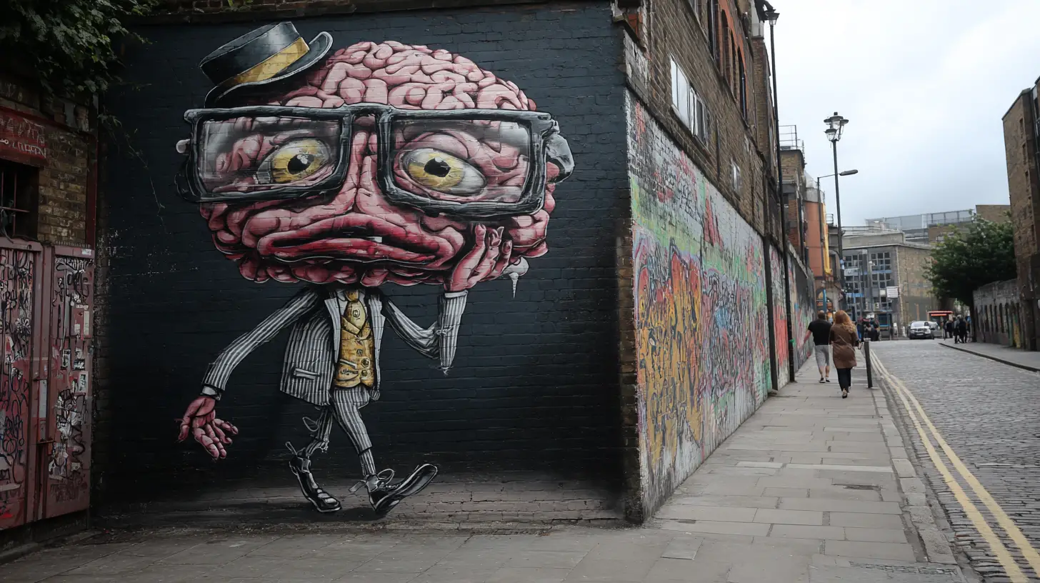 Dapper Brain Gentleman Walking Through Dark Old London