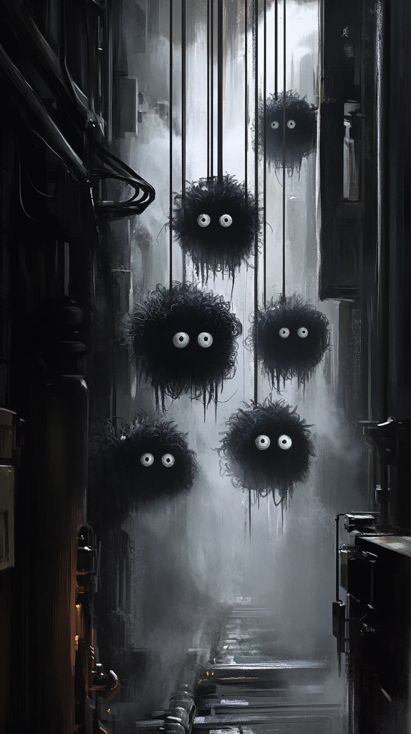 Small supernatural creatures working in a foggy boiler room