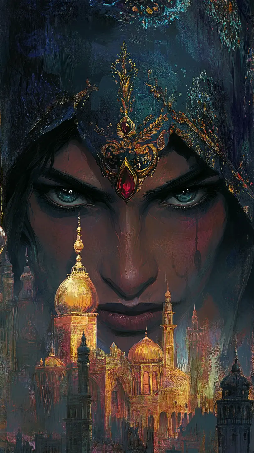 Portrait enchanteur d’un puissant génie de fantasy oriental