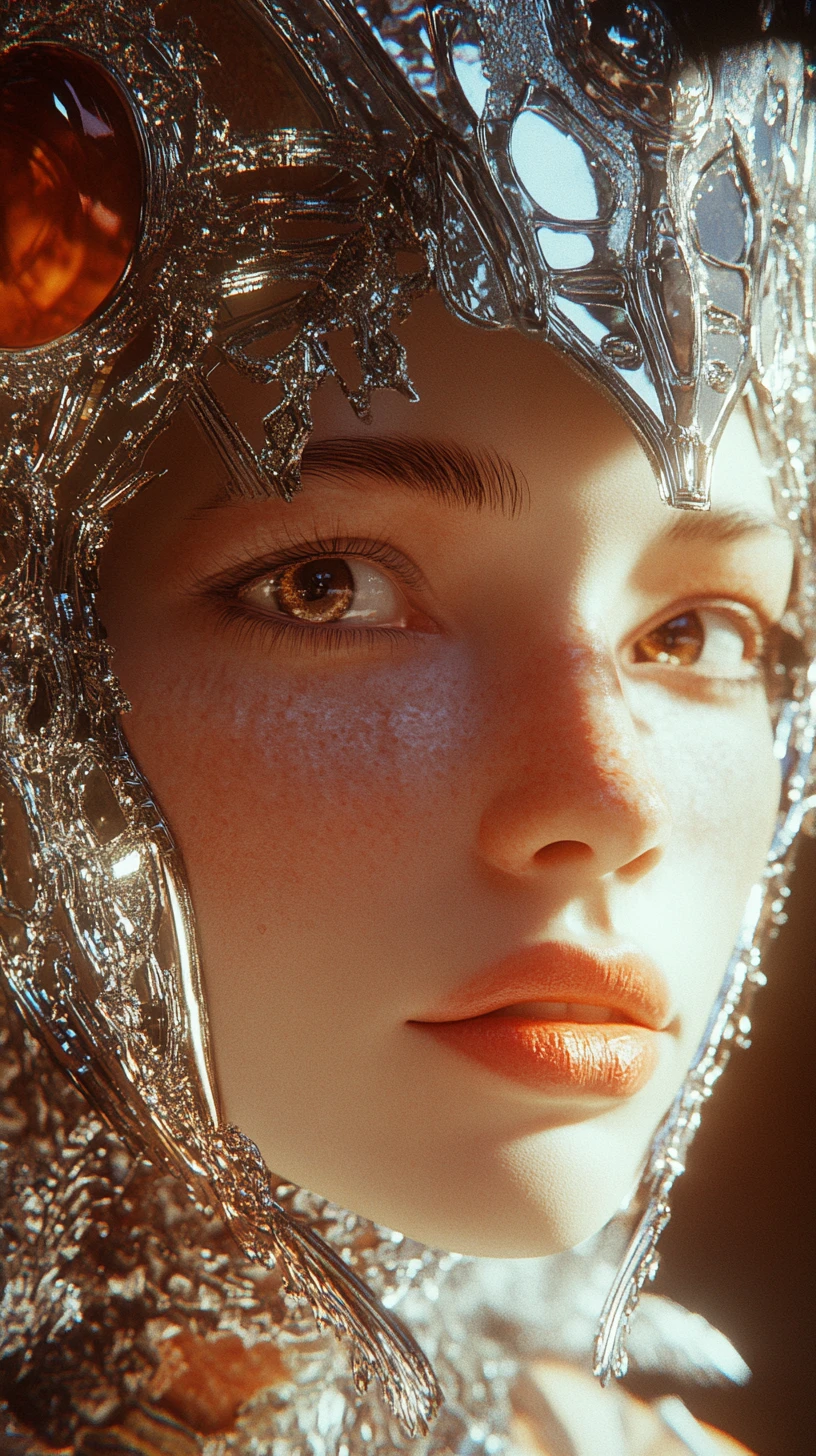Primo piano di un ritratto di regina eterea di fantascienza