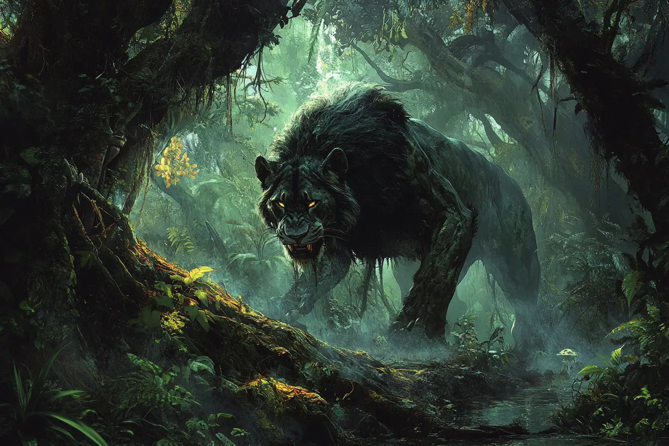 陰森叢林國度中的惡魔獅子狩獵