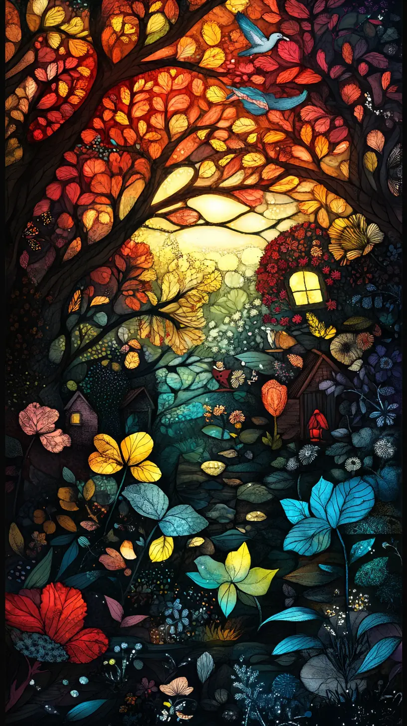 Bambini fantasiosi che esplorano un minuscolo mondo di foresta fantastica