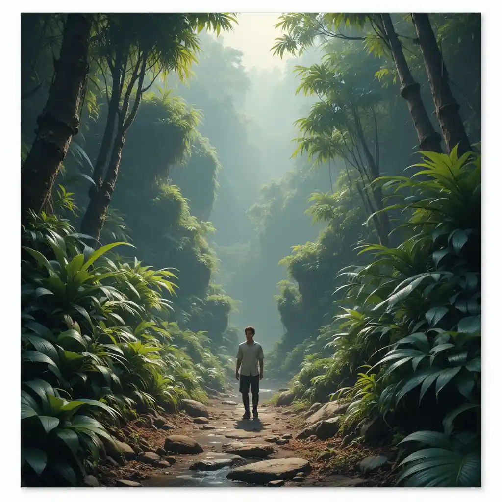 Monkey living in the jungle watching another monkey