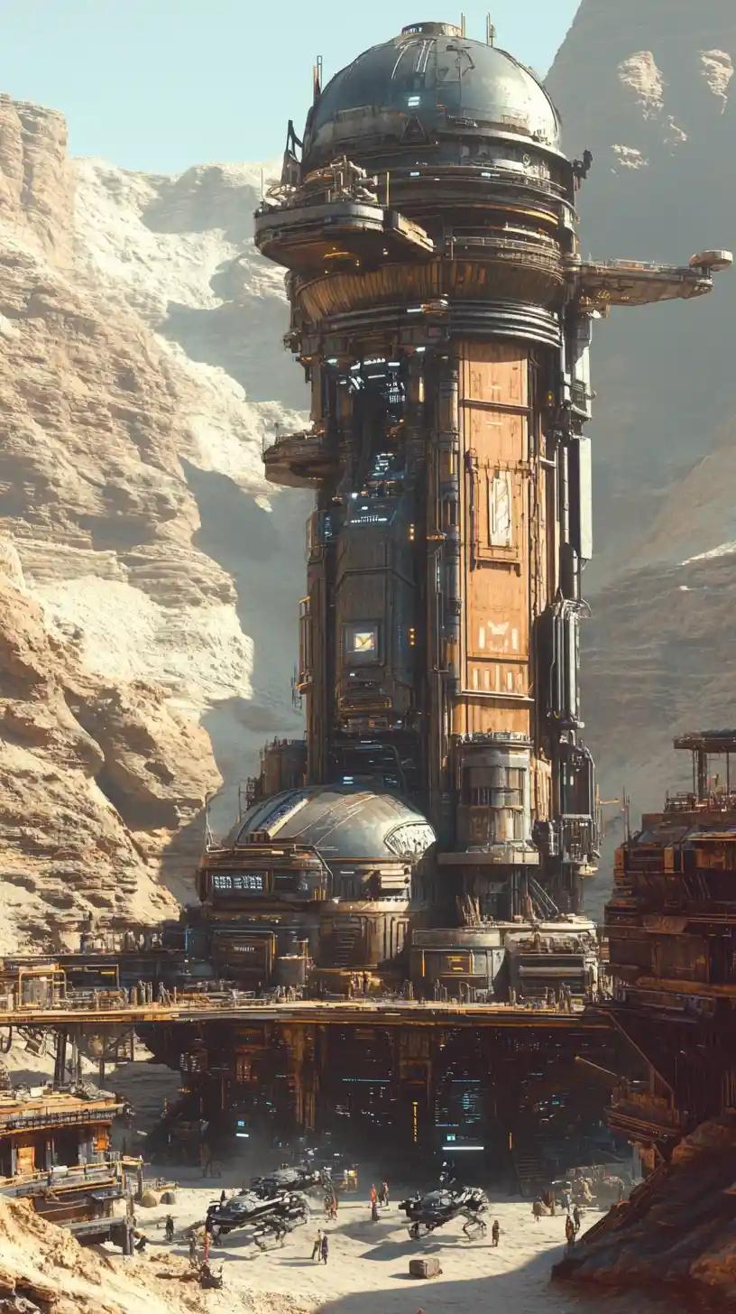 Monde de cow-boys futuriste mêlant frontière désertique et technologie